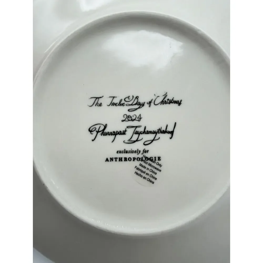 Anthropologie Phannapast Taychamaythakool 12 Days of Christmas Dessert Plate #10